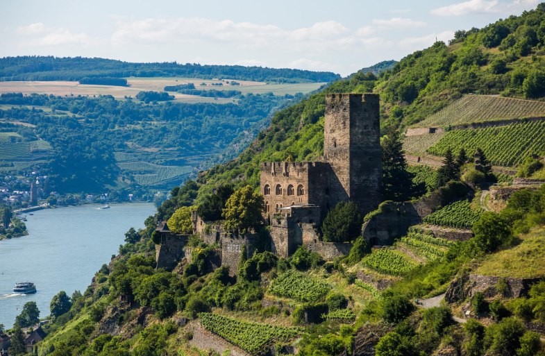 Burg Gutenfels inmitten der Weinberge | © Henry Tornow/Romantischer Rhein Tourismus GmbH Burg Gutenfels inmitten der Weinberge | © Henry Tornow/Romantischer Rhein Tourismus GmbH