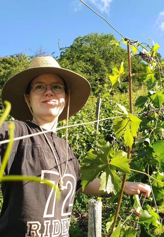 Laubarbeiten im Weingut Volk, Jule Volk | &copy; Weingut Volk