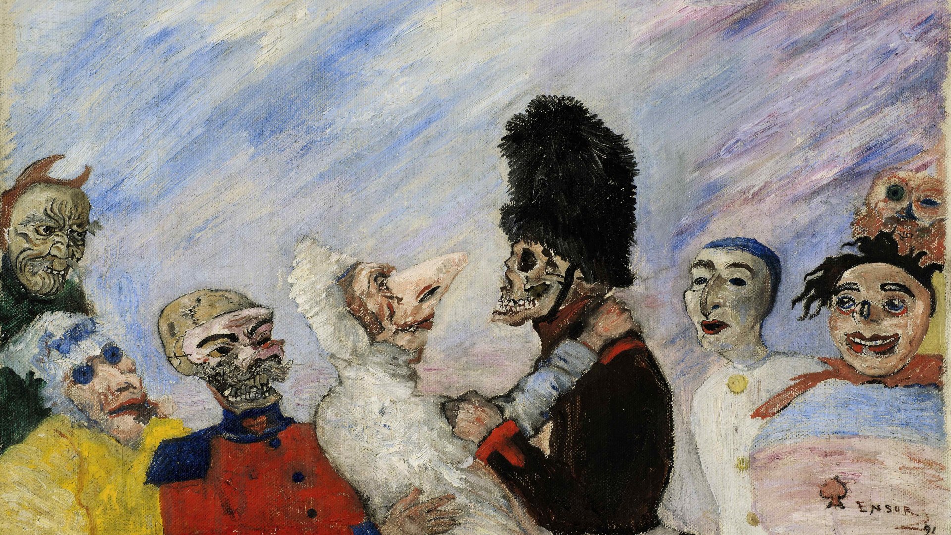 Skelett verhaftet Maskierte (James Ensor) 1891 | © The Phoebus Foundation, Antwerp Skelett verhaftet Maskierte (James Ensor) 1891 | © The Phoebus Foundation, Antwerp