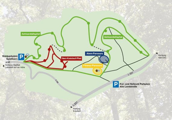 Überblick der Pfade | © Stadt Lahnstein