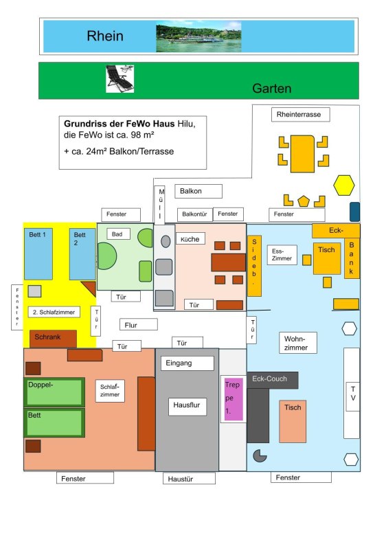 Grundriss Ferienwohnung Haus Hilu | &copy; Hiltrud Evertz
