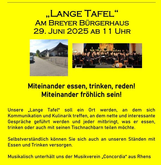 Plakat Lange Tafel Brey | © Initiativkreis "Kultur im Dorf" Brey