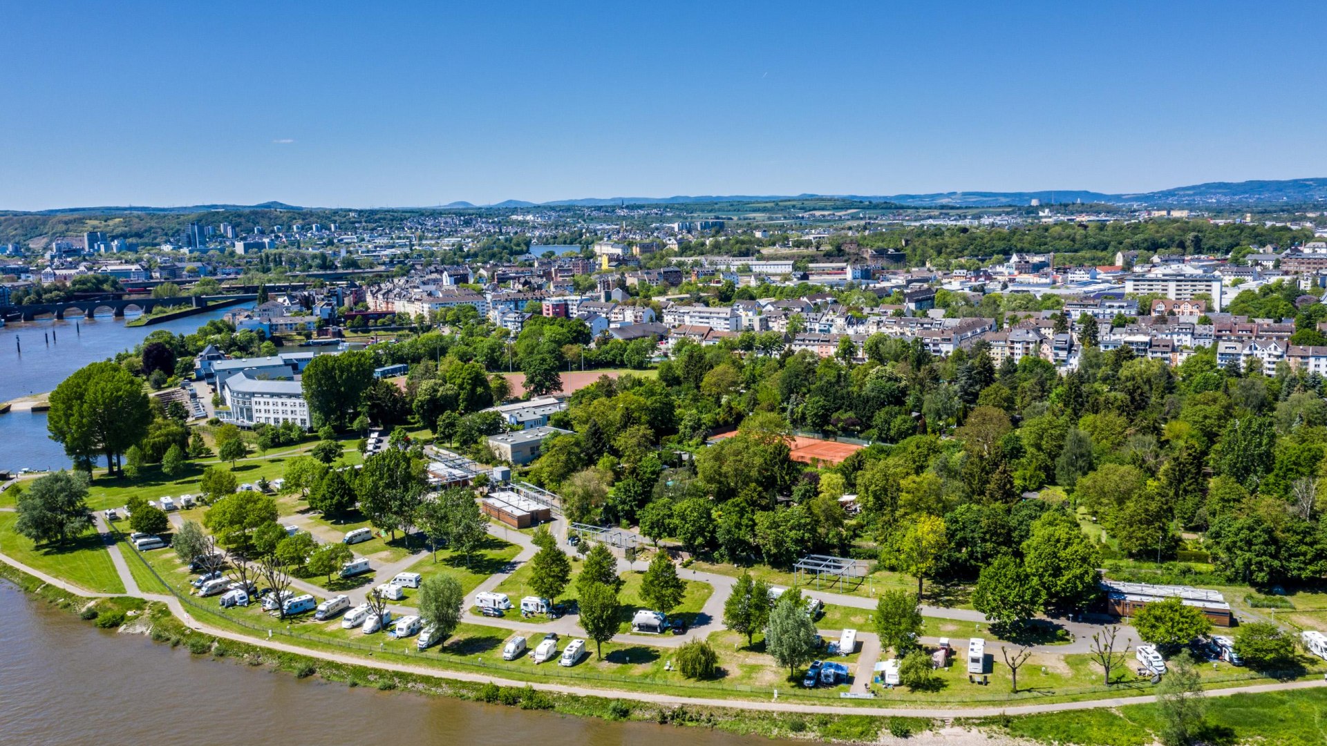 &Uuml;bersicht Campingpark | &copy; Koblenz-Touristik GmbH / Dominik Ketz